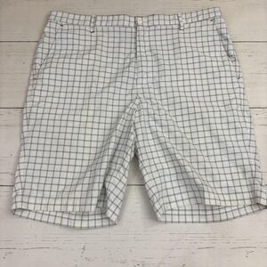FootJoy Chino Shorts Mens 40 White Check Plaid Golf Performance 11in Inseam